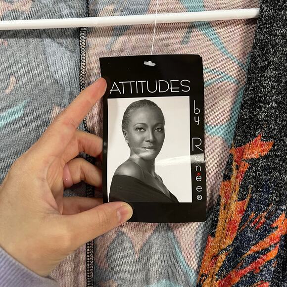 Attitudes by Renee Global Illusions Casknit Cocoon Cardigan Jungle Orchid Size1X - Picture 4 of 14